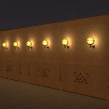 Arabo tradizionale parete architettura retrò edificio golfo saudita emirati Qatar arabia cultura deserto sabbia bahrain Kuwait Casa esterno arabo Sahara 3d print model - Mito3D