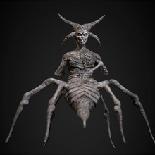 arachne Kunst dunkle high poly statue dunkel 3d print model - Mito3D