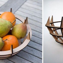 arachnid fruit bowl container household kitchen lasercut laser cutter plywood wood 3d print model - Mito3D
