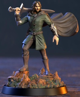 Aragorn señor anillos tolkien 3d print model - Mito3D