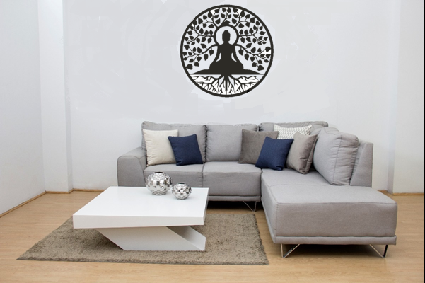 arbol vida buda árbol of meditación n decoraci hogar espacios adornos mural pared muro sala 3d print model - Mito3D