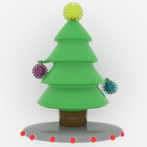 Arbol Navidad koronavirüs Noel kovid Sanat oyuncak ağaç ağaçlar 3D print model - Mito3D