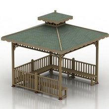 tonnelle maison 39 pavillon bois bâtiments 3d print model - Mito3D