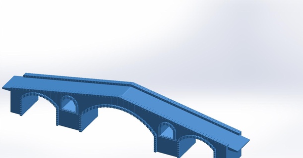 arc bridge diorama makers modeling stone old 3d print model - Mito3D