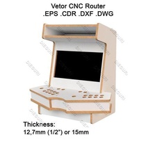 arcade bartop minimal cabinet fliperama + table cnc router dxf plans game 3d print model - Mito3D