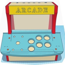 arcade tabletop raspbery pi game rpi table top retro gaming bartop thick headed 3d print model - Mito3D