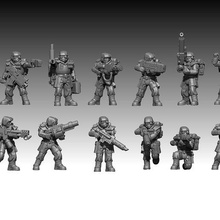 arcadia rifles- stormguard -pack elysia imperial guard drop troop scion 3d print model - Mito3D