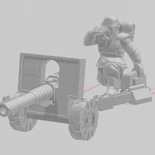 arcadian heavy laser cannon gunner warhammer 40k imperial guard astra militarum cadian 2nd trooper edition 3d print model - Mito3D