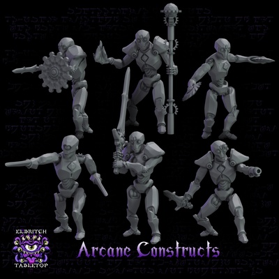 arcane constructs d&d mini miniature pathfinder grimhollow monster eldritch warforged construct 3d print model - Mito3D