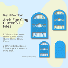 cambre œil gravé argile coupeur stl numérique fichier download 8 tailles 2 versions 3d print model - Mito3D