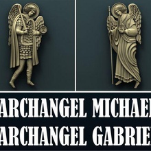 archangel gabriel michael art girl cnc panno relief carved 3d stl model 3d print model - Mito3D