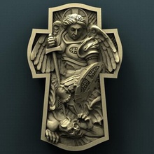 archangel michael art cnc panno relief carved 3d stl model 3D Archangel Michael 3d print model - Mito3D