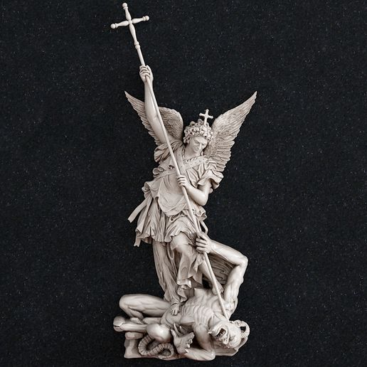 Erzengel Michael Kunst Symbol Teufel Heilige Kreuz Bibel 3D print model - Mito3D