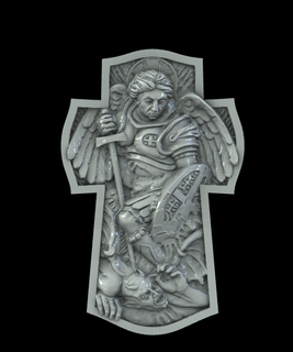 arcanjo Michael pingente fé proteção força divino orientação coragem religioso símbolo 3d print model - Mito3D