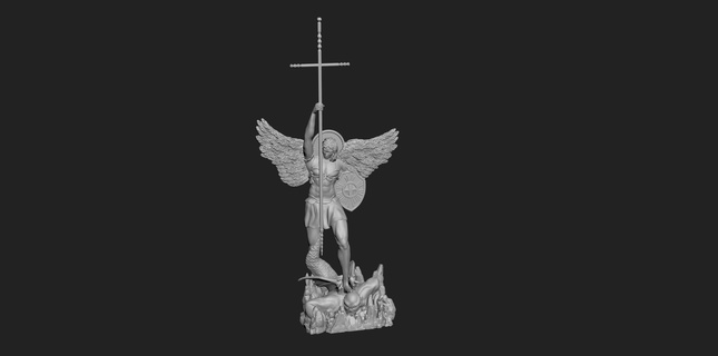 arcángel Miguel estatua ángel Dios Jesús ala religioso católico Satán Lucifer serpiente joyería joya retrato lanza cristiano escultura santo Biblia demonio 3d print model - Mito3D
