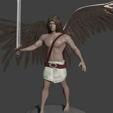 arcángel Miguel espada aire caracteres personaje ángel arcángeles santos mítico fuerte hombre pisapapeles decoración escritorio 3d print model - Mito3D