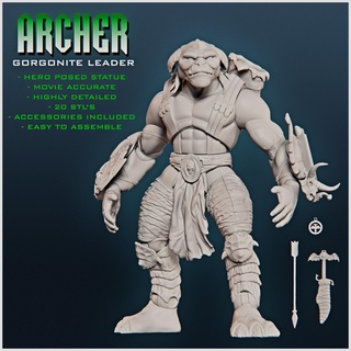 archer - gorgonite leader replica statue toy figure film movie action small soldiers posed 3d print model - Mito3D