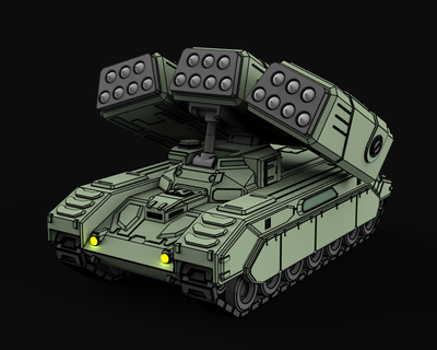 okçu mlrs tank zırhlı araç füze başlatıcı bilimkurgu Bilim kurgu Mecha mekanik 6mm Amerikan 3d print model - Mito3D