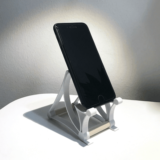 Bögen Telefon Stand Gadget Kunst Kurve Schreibtisch Veranstalter iPhone Büro Plastikbarista Handy Mobiltelefon 3D print model - Mito3D