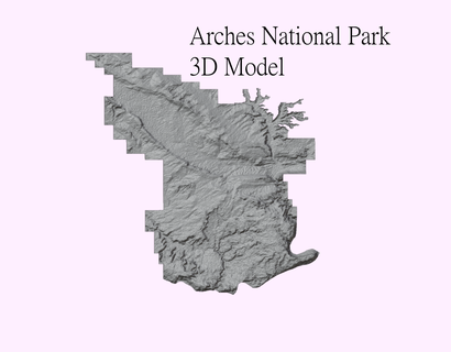 arches national park - 3d printer cnc stl file arches national park topographic model utah national park  3d print model - Mito3D