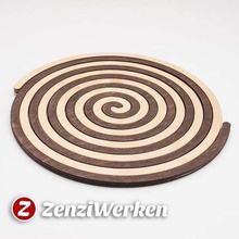 archimedes spiral trivet cnc laser home kitchen dining zenziwerken stepcraft plywood lasercut router 3d print model - Mito3D
