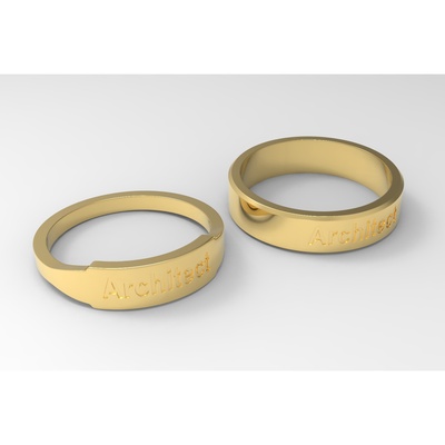 architect couple ring gold jewelry 3d printable 3ds max sandeepchoudhary 3dartist 3d print model - Mito3D