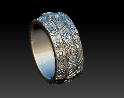 arquiteto anel arquibague anel homem mulher arquiteto joalheria moderno original textura cidade modo pedra 3d print model - Mito3D