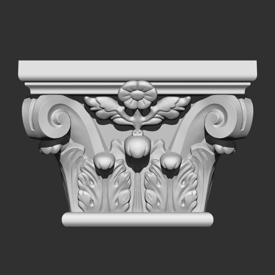 architectural élément 01 Capitale stuc ornement colonne 3D print model - Mito3D