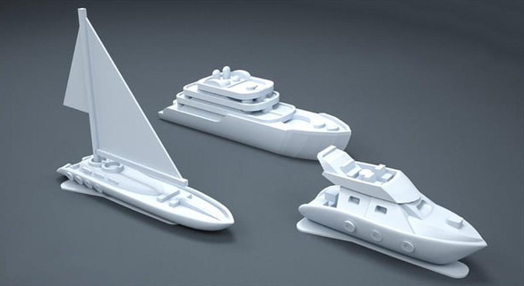 architektonisch Modell Yacht Boot 3d print model - Mito3D