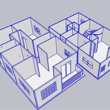 arquitectónico modelo láser corte dxf 3d casa 3d print model - Mito3D