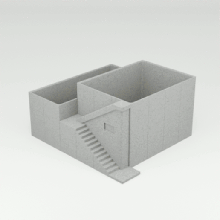architectural planter 3 architecture design square plant geometric simple modern decoration penholder holder 3d print model - Mito3D