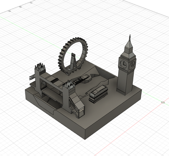 Architektur London Monument Dekoration ben Auge Turm Brücke 3d print model - Mito3D