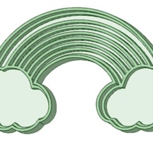 arcoiris kurabiye kalıbı bulutlar aracı biscuit kraker 3d print model - Mito3D