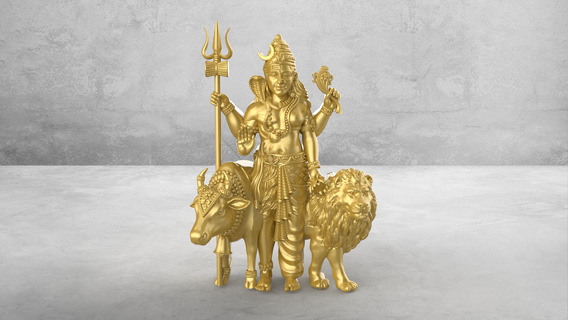 Ardhanarishvara 3dprint expediente ardhanareeswara 3d 3dprinting modelo diosa colgante pendiente joyería colgantes indio Dios joya 3d print model - Mito3D