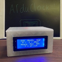 arduclock diy digital clock tool 20x4 lcd display arduino pro micro 3d printing 3d print model - Mito3D