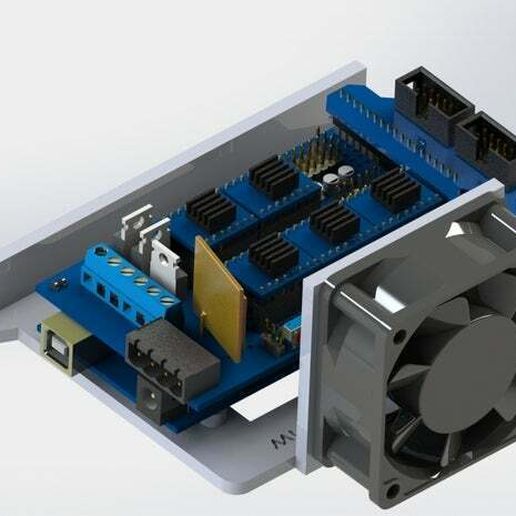 arduino ramps 14 60mm fan mount straight 3d_printing 3D print model - Mito3D