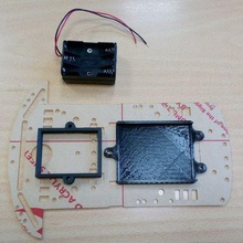 arduino uno & aaa battery holder 2wd smart robot gadget mount robotics 3d print model - Mito3D