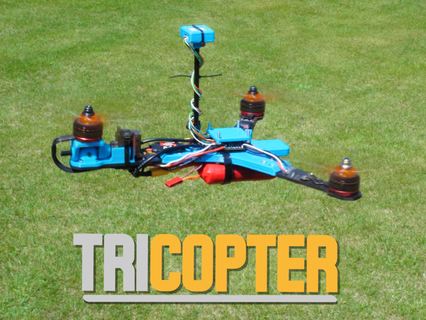 ardupilot tricopter frame - autonomous fpv test platform drone servo r c vehicles remote control 3d print model - Mito3D