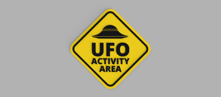 area extraterrestrial activity ufo ufo ufo alien logo coasters Home halloween  3d print model - Mito3D