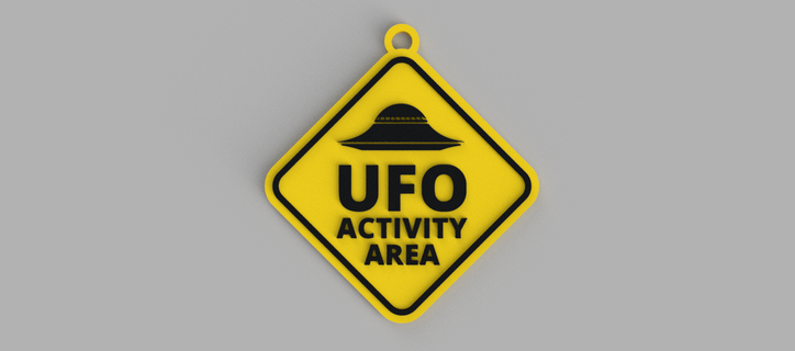 area extraterrestrial activity ufo alien logo keychain - pendant earring Jewelry halloween 3d print model - Mito3D