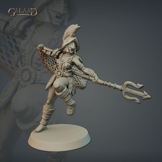 arena fighters release - retiarius Game dragon female fighter miniature roleplay galaad gladiator tabletop dungeon pit fight 3d print model - Mito3D