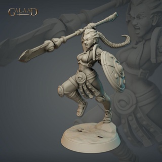 arena fighters release - sanna gladiator Game dragon female fighter miniature roleplay tabletop dungeon patreon galaad 3d print model - Mito3D