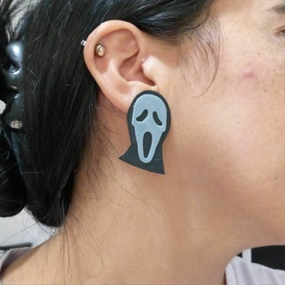 arete halloween - scary movie Jewelry earring earrings gift jewel jewelry terror ghostface 3d print model - Mito3D