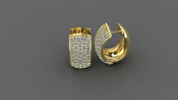 aretes candongas pave Jewelry 3d print model - Mito3D