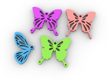 boucles 39 oreilles colgantes papillons 3d print model - Mito3D