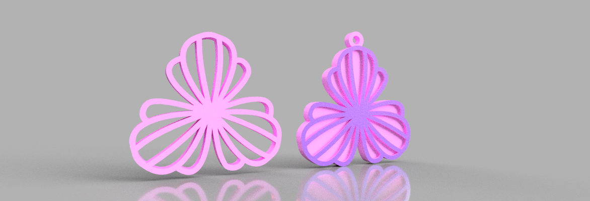 boucles 39 oreilles flores bijoux flor colgantes decoraci biologique 3d print model - Mito3D