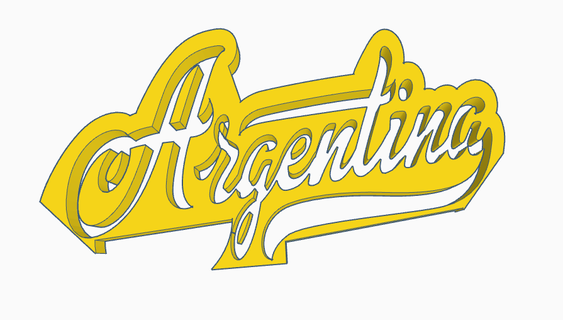 Argentinien Kunst Wort Design Design arg Argentinien 3d print model - Mito3D