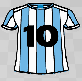 argentina 10 t shirt portachiavi messi selezione 3d print model - Mito3D
