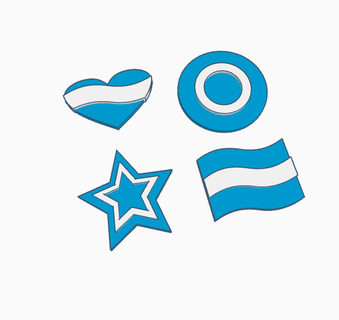 argentina insignias bandera celeste blanco 3d print model - Mito3D