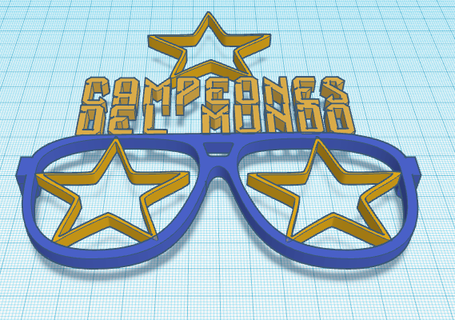 Argentina campeões del mundo messi óculos festa Catar 2022 decoração copo Vovô presente escaloneta campeão oculos escuros bandido feliz carnaval 3d print model - Mito3D